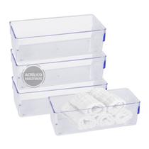 Kit 4 Organizador De Gavetas Transparente Acrilico Meia Calcinha