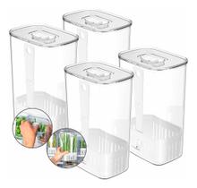 Kit 4 Organizador De Temperos Clear Fresh 2,3l Cozinha Geladeira