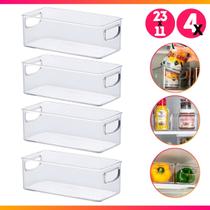 Kit 4 Organizador Diamond 23 x 11 x 8 cm Cesto Caixa Organizadora de Geladeira Acríico - Paramount Kit 4 Organizador Diamond 23 x 11 x 8 cm Cesto Caixa Organizadora de Geladeira Acríico - Paramount