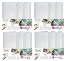 Kit 4 Organizador Divisor Porta Talheres Cozinha 4 Jogos 16p