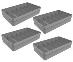 Kit 4 Organizador Gaveta Colmeia Grande Plástico Divisor Roupa Íntima Meias Chumbo - Ou