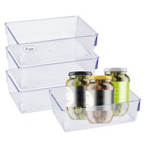 Kit 4 Organizador Geladeira Armario Gavetas Multifunções Cozinha Kit 4 Organizador Geladeira Armario Gavetas Multifunções Cozinha