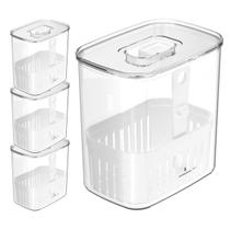 Kit 4 Organizador Geladeira Temperos C/ Cesto Clear Fresh 1,5 Litros Kit 4 Organizador Geladeira Temperos C/ Cesto Clear Fresh 1,5 Litros