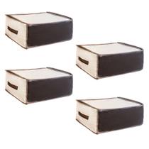 Kit 4 Organizador Guarda Roupa Multiuso Marfim Grande Kit 4 Organizador Guarda Roupa Multiuso Marfim Grande
