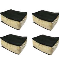 Kit 4 Organizador Maleiro Preto Gg Para Guarda Roupas