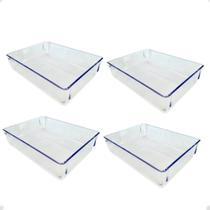 Kit 4 Organizador Modular G Empilhável 23x17x5,5 Transparente