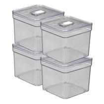 Kit 4 Organizador Modular Transparente + Cesta Verduras Frutas