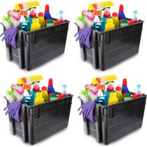 Kit 4 Organizador Multiuso Telada e Empilhável Reforçada 60L Kit 4 Organizador Multiuso Telada e Empilhável Reforçada 60L