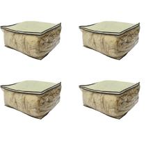 Kit 4 Organizador Para Guarda Roupa Multiuso Marfim GG