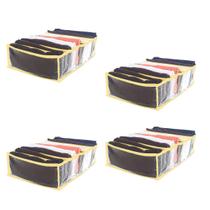 Kit 4 Organizadora De Gaveta Colmeia Transparente Amarelo