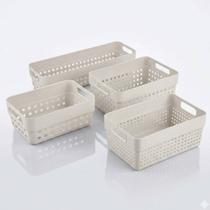 Kit 4 Organizadores Armário Geladeira Plástico Resistente Kit 4 Organizadores Armário Geladeira Plástico Resistente