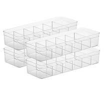 Kit 4 Organizadores Armários Acrílico 6 Divisórias Cozinha Closet Quarto