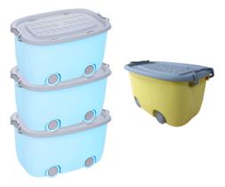 Kit 4 Organizadores Brinquedos Lego Livros Carrinhos 3m E 1p