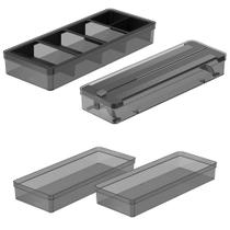 Kit 4 Organizadores Clear Para Gavetas Modulares Multiuso