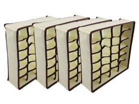 Kit 4 Organizadores de Gavetas Roupas Intimas Meias Cueca Calcinha Colmeia Com 24 Divisórias em TNT Kit 4 Organizadores de Gavetas Roupas Intimas Meias Cueca Calcinha Colmeia Com 24 Divisórias em TNT