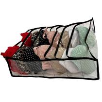 Kit 4 Organizadores De Gavetas Transp Preto 7 Nichos Sutia