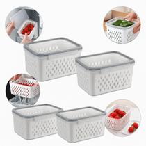 Kit 4 Organizadores De Geladeira 1,75l Porta Frutas Verduras