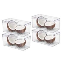 Kit 4 Organizadores De Geladeira 5L Com Tampa Escorredor Kit 4 Organizadores De Geladeira 5L Com Tampa Escorredor