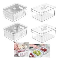 Kit 4 Organizadores De Geladeira Cesto Organizador 2,2L Ou Kit 4 Organizadores De Geladeira Cesto Organizador 2,2L Ou