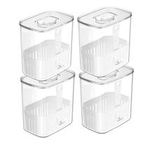 Kit 4 Organizadores De Geladeira Porta Temperos Frescos Clear Fresh 1,5L Cozinha