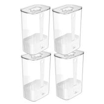 Kit 4 Organizadores De Geladeira Porta Temperos Frescos Clear Fresh 2,3L Cozinha