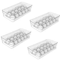 Kit 4 Organizadores de Ovos Com Tampa p/Geladeira Clear - Ou Kit 4 Organizadores de Ovos Com Tampa p/Geladeira Clear - Ou