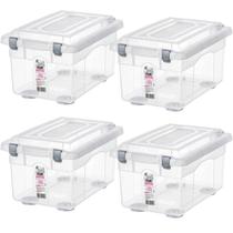 Kit 4 Organizadores Decorativa Multiuso 4,3L Transparente Kit 4 Organizadores Decorativa Multiuso 4,3L Transparente