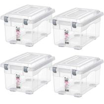 Kit 4 Organizadores Decorativa Multiuso 4,3L Transparente Kit 4 Organizadores Decorativa Multiuso 4,3L Transparente