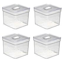 Kit 4 Organizadores Geladeira 2,8 Litros Tela Tampa Acrílico Alimentos Verdura Legumes Frutas Kit 4 Organizadores Geladeira 2,8 Litros Tela Tampa Acrílico Alimentos Verdura Legumes Frutas