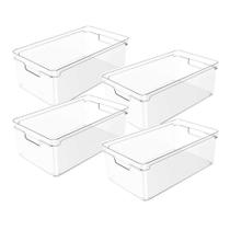 Kit 4 Organizadores Geladeira 30X15x13 Clear - Ou