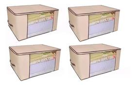 Kit 4 Organizadores Multiuso Marfim 60x45x30cm Vb Home