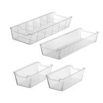 Kit 4 Organizadores Multiuso Transparente Casa Pratica Uz