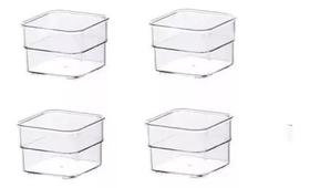 Kit 4 Organizadores Paramount Diamond 7,5x7,5x5,2 Cm