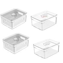 Kit 4 Organizadores Porta Mantimento 2,2 Litros Geladeira Fruta Verdura Clear Fresh - Ou