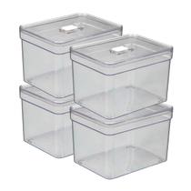 Kit 4 Organizadores Quadrado Com Telas e Tampa Transparentes Kit 4 Organizadores Quadrado Com Telas e Tampa Transparentes