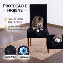 KIT 4 ou 6 Capa de Cadeira Floral Premium Luxo Premium Elásticada Malha Gel Lisa ou Estampada