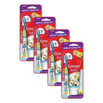 Kit 4 Pack Escova de Dente + Creme Dental Infantil Colgate Smiles 100g