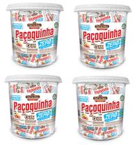Kit 4 paçoca rolha zero açúcar pote 32 un5 576g pacoca paçoquinha