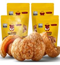 Kit 4 Pacote Torresmo Pré Pronto Pururuca Na Banha TG 650g