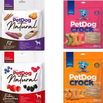 Kit 4 Pacotes De Biscoitos Crock e Natural Petdog para Cães Kit 4 Pacotes De Biscoitos Crock e Natural Petdog para Cães