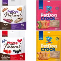 Kit 4 Pacotes De Biscoitos Crock e Natural Petdog para Cães