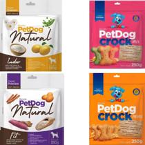 Kit 4 Pacotes De Biscoitos Crock e Natural Petdog para Cães