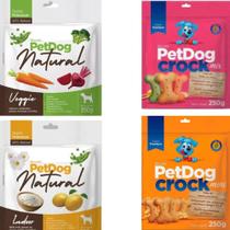 Kit 4 Pacotes De Biscoitos Crock e Natural Petdog para Cães Kit 4 Pacotes De Biscoitos Crock e Natural Petdog para Cães