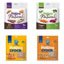 Kit 4 Pacotes De Biscoitos Crock e Natural Petdog para Cães Kit 4 Pacotes De Biscoitos Crock e Natural Petdog para Cães
