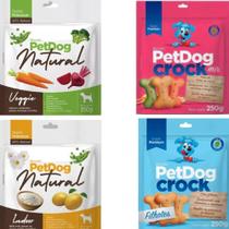 Kit 4 Pacotes De Biscoitos Crock e Natural Petdog para Cães Kit 4 Pacotes De Biscoitos Crock e Natural Petdog para Cães