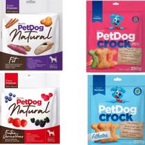 Kit 4 Pacotes De Biscoitos Crock e Natural Petdog para Cães Kit 4 Pacotes De Biscoitos Crock e Natural Petdog para Cães