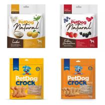 Kit 4 Pacotes De Biscoitos Crock e Natural Petdog para Cães Kit 4 Pacotes De Biscoitos Crock e Natural Petdog para Cães