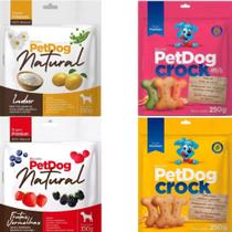 Kit 4 Pacotes De Biscoitos Crock e Natural Petdog para Cães Kit 4 Pacotes De Biscoitos Crock e Natural Petdog para Cães