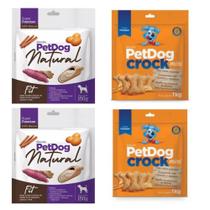 Kit 4 Pacotes De Biscoitos Crock e Natural Petdog para Cães Kit 4 Pacotes De Biscoitos Crock e Natural Petdog para Cães