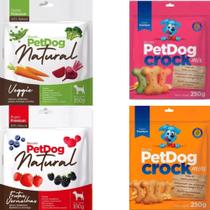 Kit 4 Pacotes De Biscoitos Crock e Natural Petdog para Cães Kit 4 Pacotes De Biscoitos Crock e Natural Petdog para Cães